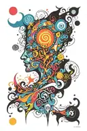 An abstract representation of the spiritual enlightenment experienced during a trip on LSD tattoo design idea