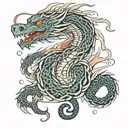 dragon coiled tattoo design idea