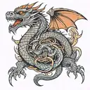 dragon coiled tattoo design idea