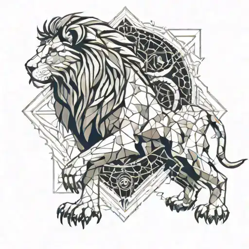 lion, scorpion and taurus tattoo design idea