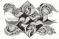 ocean waves tattoo design idea
