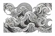 ocean waves tattoo design idea
