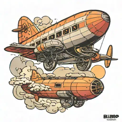 blimp tattoo design idea