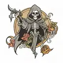 Eastside with grim reaper   tattoo design idea