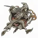 Eastside with grim reaper   tattoo design idea