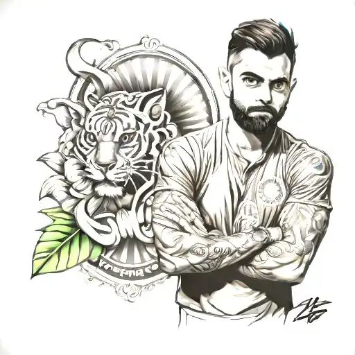virat kohli 18 tattoo design idea