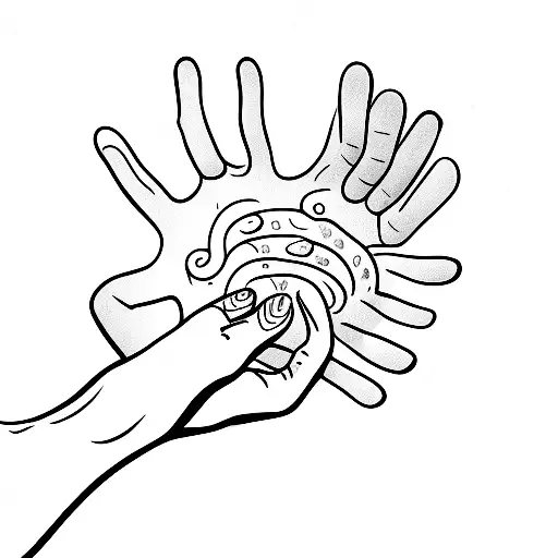 cat hand and paw  tattoo design idea