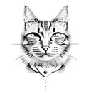 cat paw and man hand  tattoo design idea