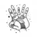 cat paw and man hand  tattoo design idea