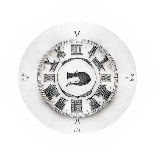 roman numeral birth date(24.12) as tribute for 50th birthday for mom, include symbolism for strength, courage and life tattoo design idea