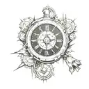 broken volume dial busted up past level 10 with broken pieces tattoo design idea