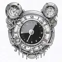 broken volume dial busted up past level 10 with springs poking out and broken pieces tattoo design idea