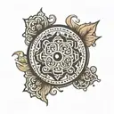 simple circle B brand tattoo design idea