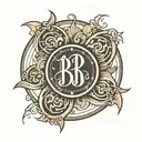 simple circle B brand tattoo design idea