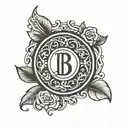 simple circle B brand tattoo design idea