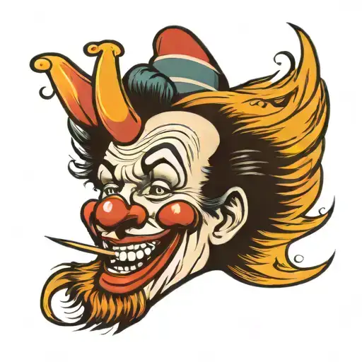 clown face happy face tattoo design idea