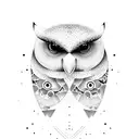 orca and owl tattoo design idea