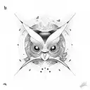 orca and owl tattoo design idea