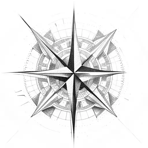 3D Compass tattoo design idea