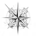 3D Compass tattoo design idea