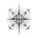 3D Compass tattoo design idea