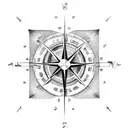 3D Compass tattoo design idea