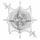 An abacus with game symbols as beads tattoo design idea