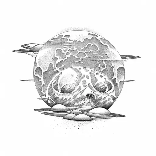 Mars and venus  tattoo design idea
