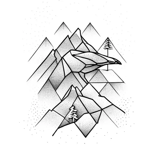 penguine and glacier tattoo design idea