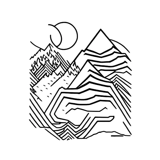 penguine and glacier tattoo design idea