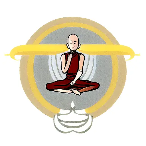 meditating monk in lotus pose tattoo design idea
