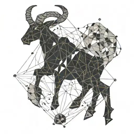 Capricorn constellation tattoo design idea