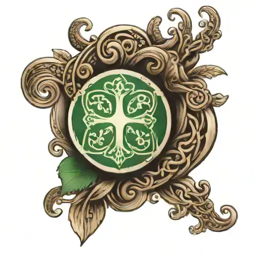half-arm sleeve tattoo that represents my Irish and Italian heritage. For Irish, include Celtic knots or shamr tattoo design idea