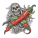 red hot chilli peppers   tattoo design idea