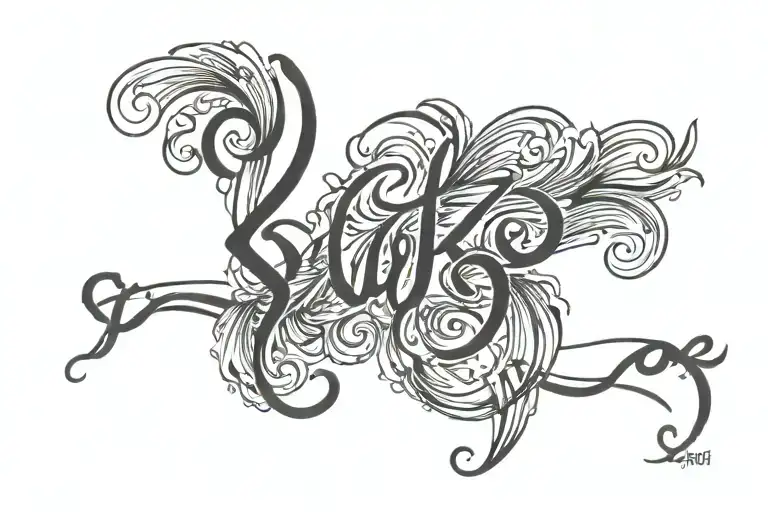 siri name written vertically tattoo design idea