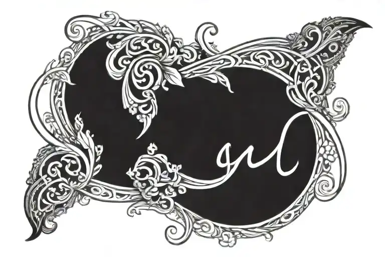 siri name with infinity symbol made tattoo design idea
