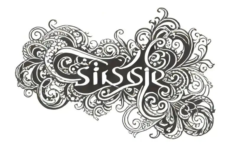 siri name with infinity symbol tattoo design idea