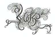 siri name written vertically tattoo design idea
