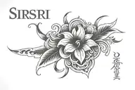 siri name written vertically tattoo design idea