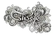 siri name with infinity symbol tattoo design idea