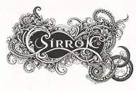 siri name with infinity symbol tattoo design idea