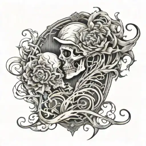 I want to put my parents' signatures in a scratched frame tattoo design idea