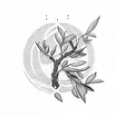 Olive Branch on back tattoo design idea