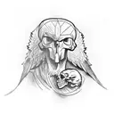 Eagle sitting on skull tattoo design idea