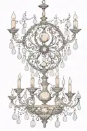 chandelier design with moon tattoo design idea