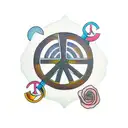 Spiral, Peace hand emoji tattoo design idea