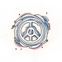 Spiral, Peace hand emoji tattoo design idea