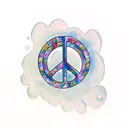 Spiral, Peace hand emoji tattoo design idea
