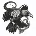 crow killing snake killing crow tattoo design idea