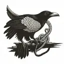 crow killing snake killing crow tattoo design idea